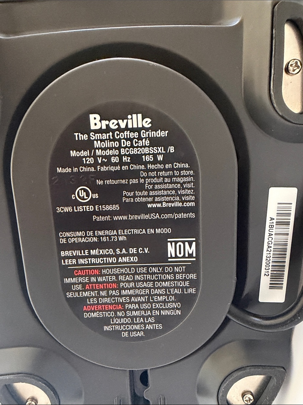 Breville Smart Grinder Model BCG820BSSXL - Picture 6 of 8